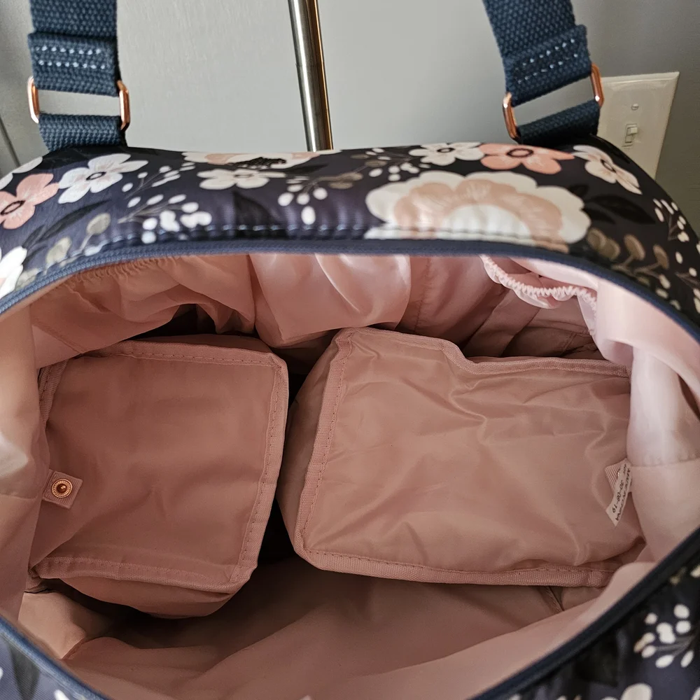 Sarah Wells Floral Breast Pump,Bag For Mothers Who Are Breast Feed Navy and Pink